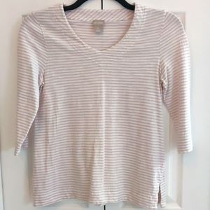 Chico's 3/4 Sleeve Ribbed Shirt